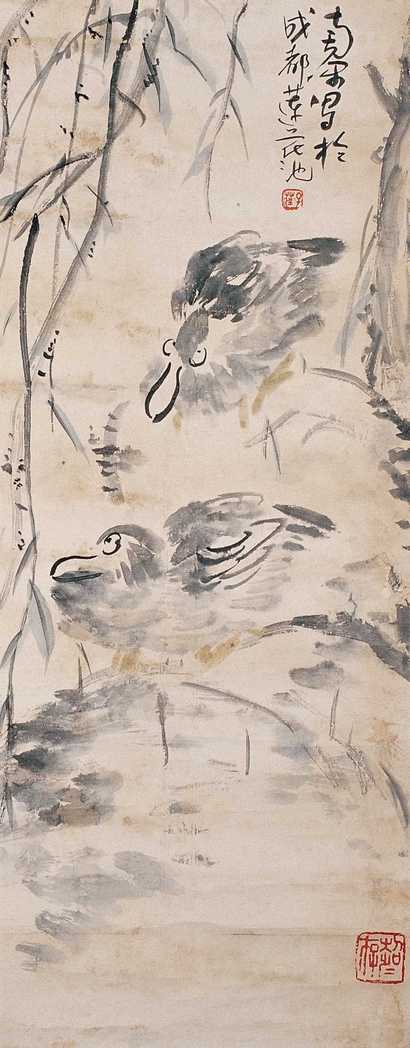 陈子庄 花鸟 立轴